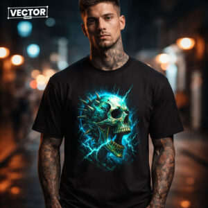 Чоловіча чорна футболка з принтом VECTOR_UNDERGROUND_91