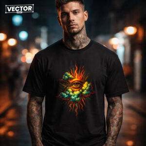 Чоловіча чорна футболка з принтом VECTOR_UNDERGROUND_94