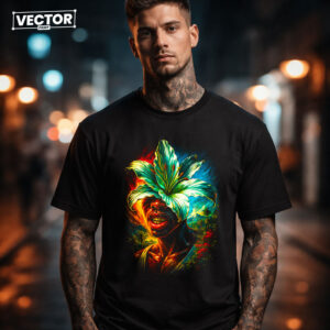 Чоловіча чорна футболка з принтом VECTOR_UNDERGROUND_95