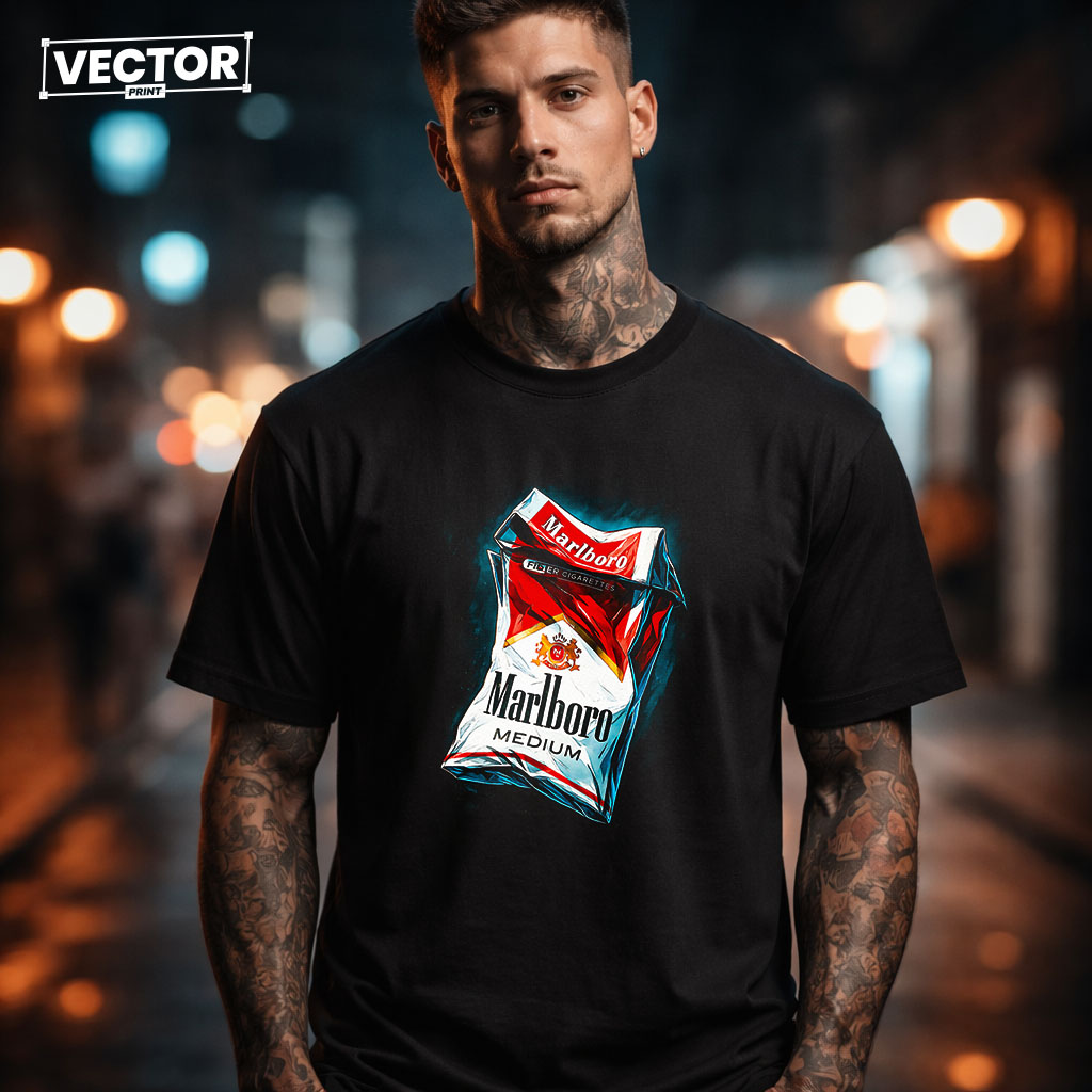 Чоловіча чорна футболка з принтом VECTOR_UNDERGROUND_98
