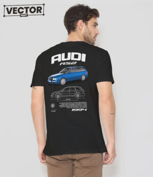 Чоловіча чорна футболка з принтом AUDI RS2 1994_26