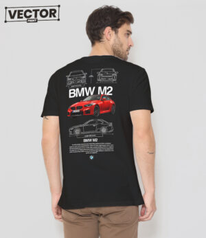 Чоловіча чорна футболка з принтом BMW M2_40