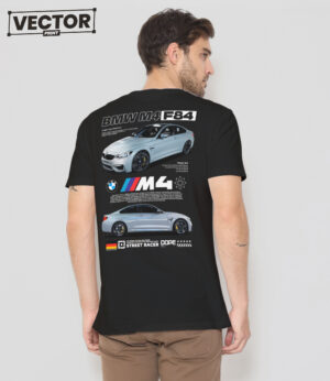 Чоловіча чорна футболка з принтом BMW M4 F84_47