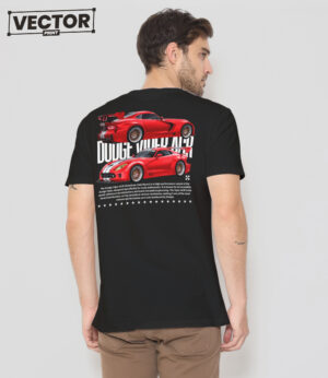 Чоловіча чорна футболка з принтом DODGE Viper ACR_26