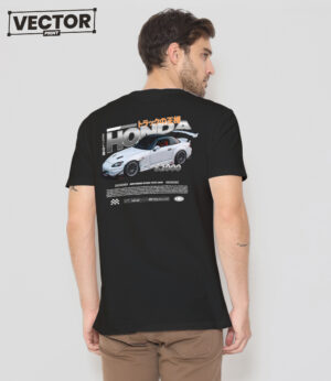 Чоловіча чорна футболка з принтом HONDA s2000 jdm_16