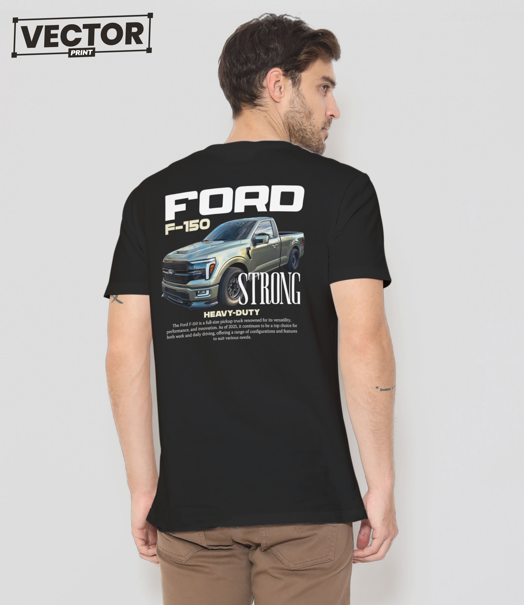 Чоловіча чорна футболка з принтом FORD F-150_29
