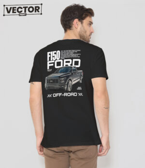 Чоловіча чорна футболка з принтом FORD F150_42