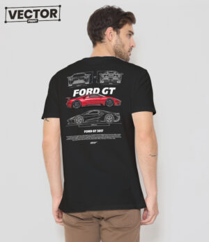 Чоловіча чорна футболка з принтом FORD GT_31