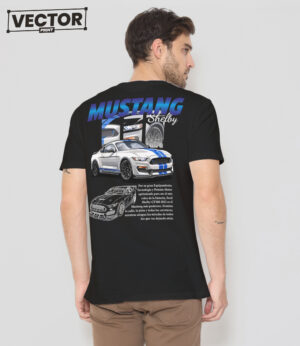 Чоловіча чорна футболка з принтом FORD Mustang Shelby_47