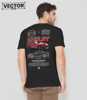 Чоловіча чорна футболка з принтом FORD SHELBY_51