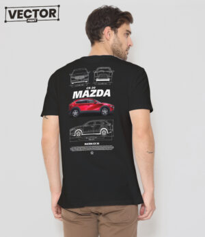 Чоловіча чорна футболка з принтом MAZDA CX-30_01