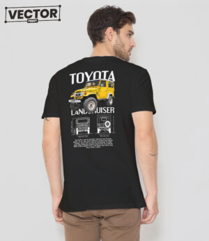 Чоловіча чорна футболка з принтом TOYOTA Land Cruiser FJ40_38