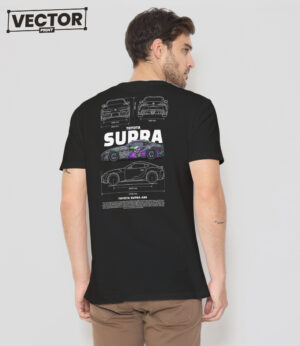 Чоловіча чорна футболка з принтом TOYOTA SUPRA A90_40