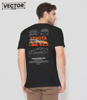 Чоловіча чорна футболка з принтом TOYOTA SUPRA MK4_42