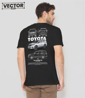 Чоловіча чорна футболка з принтом TOYOTA TXL_30