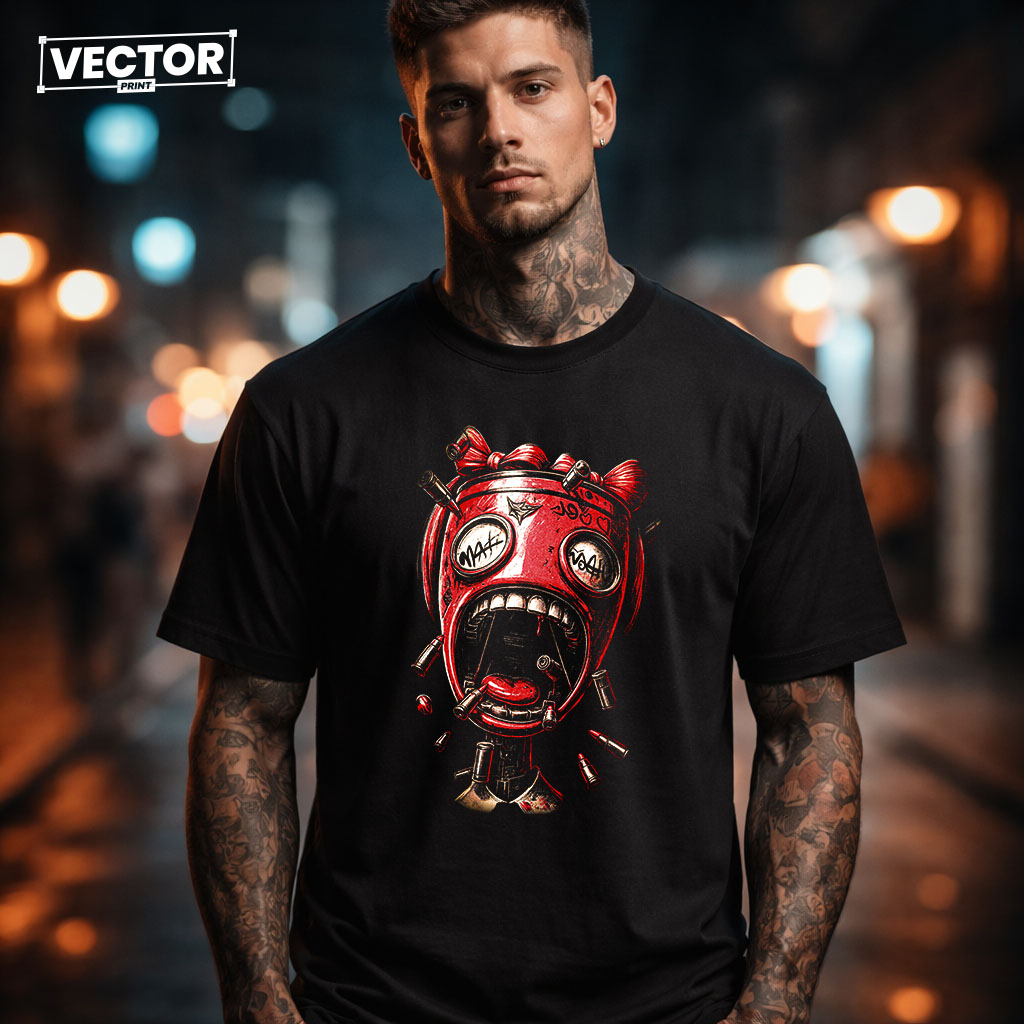 Чоловіча чорна футболка з принтом VECTOR_UNDERGROUND_0125