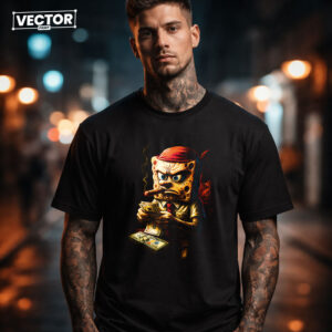 Чоловіча чорна футболка з принтом VECTOR_UNDERGROUND_0128