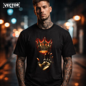 Чоловіча чорна футболка з принтом VECTOR_UNDERGROUND_0129