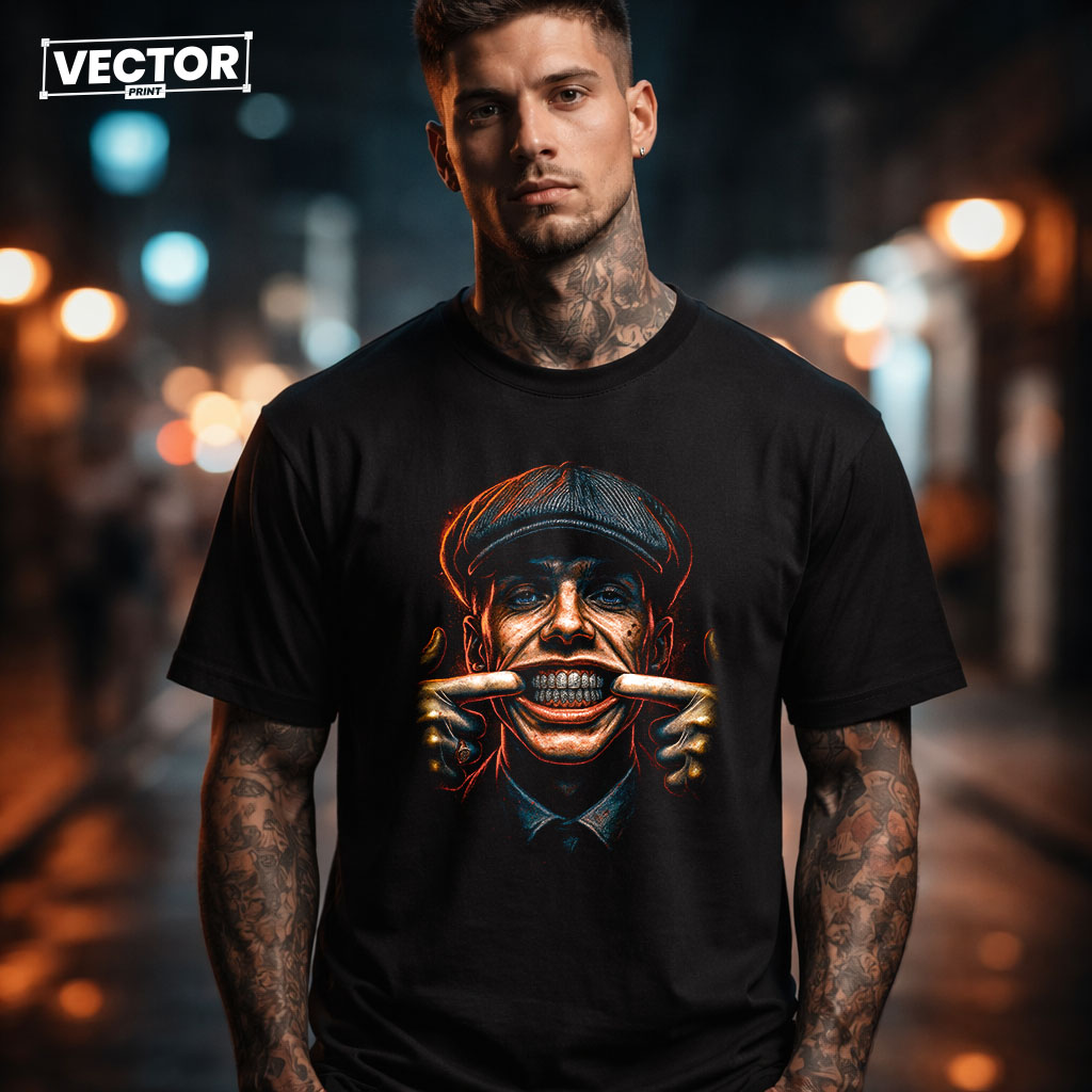 Чоловіча чорна футболка з принтом VECTOR_UNDERGROUND_0133