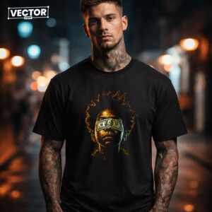 Чоловіча чорна футболка з принтом VECTOR_UNDERGROUND_0135