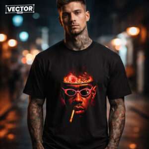 Чоловіча чорна футболка з принтом VECTOR_UNDERGROUND_0137