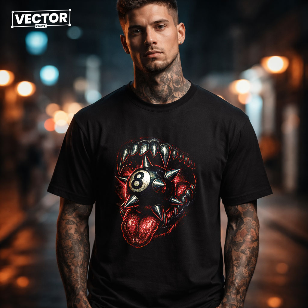 Чоловіча чорна футболка з принтом VECTOR_UNDERGROUND_0141