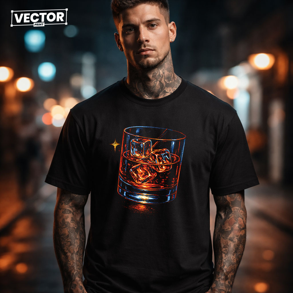 Чоловіча чорна футболка з принтом VECTOR_UNDERGROUND_0142