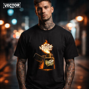 Чоловіча чорна футболка з принтом VECTOR_UNDERGROUND_0143