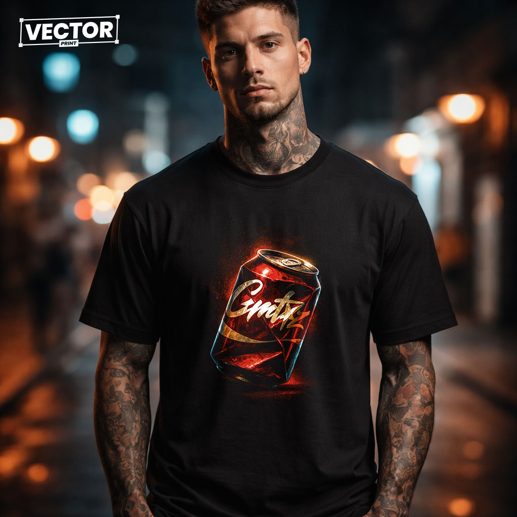 Чоловіча чорна футболка з принтом VECTOR_UNDERGROUND_0144