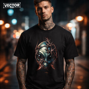 Чоловіча чорна футболка з принтом VECTOR_UNDERGROUND_0145