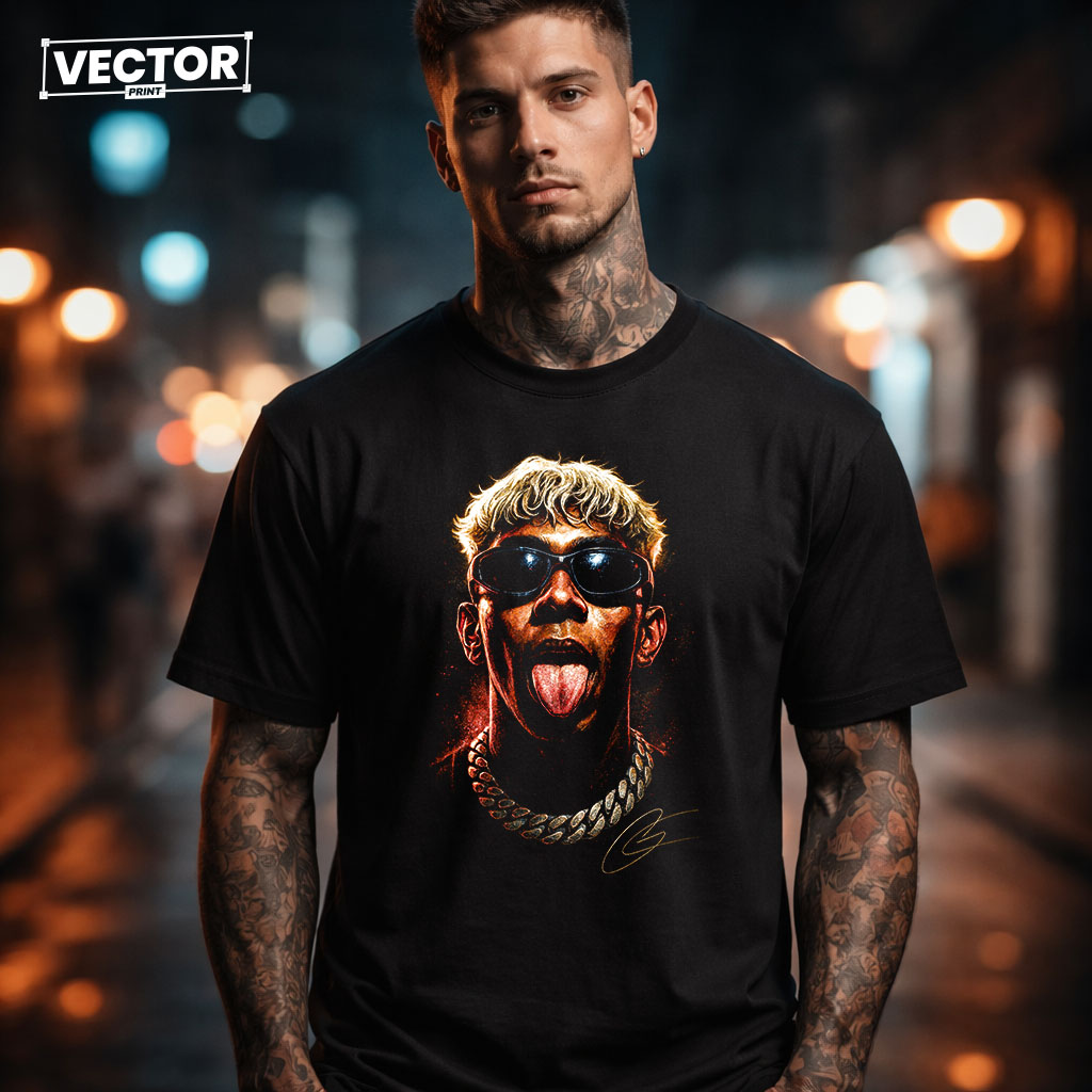 Чоловіча чорна футболка з принтом VECTOR_UNDERGROUND_0147