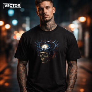 Чоловіча чорна футболка з принтом VECTOR_UNDERGROUND_0149