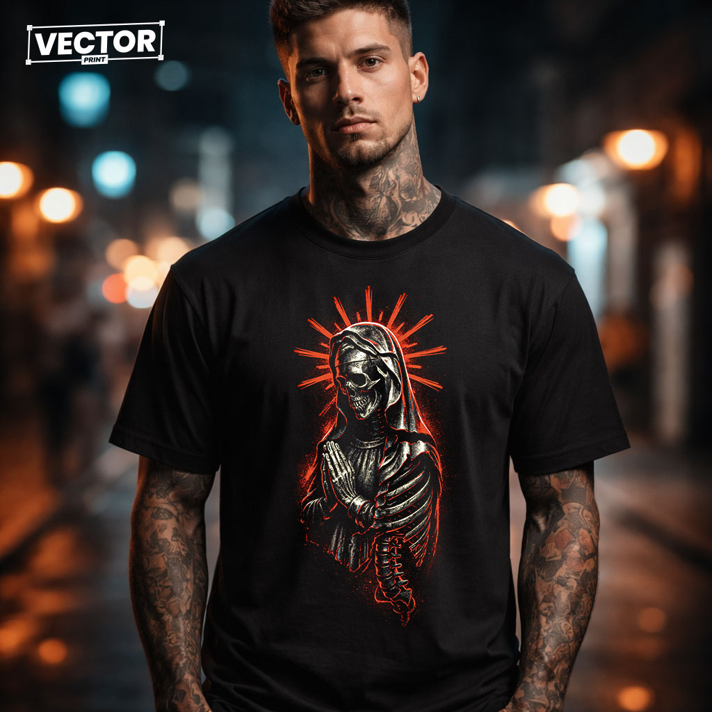 Чоловіча чорна футболка з принтом VECTOR_UNDERGROUND_0150