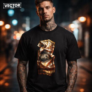 Чоловіча чорна футболка з принтом VECTOR_UNDERGROUND_0151