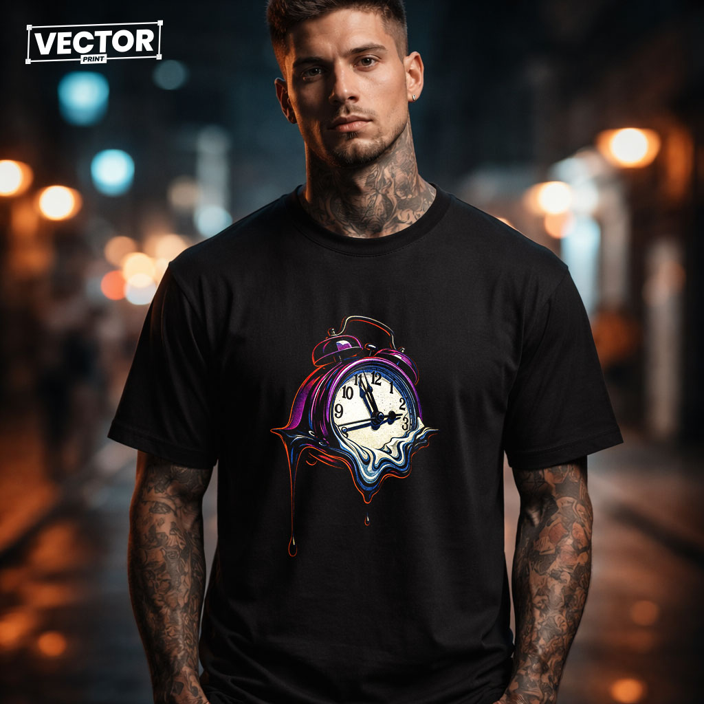 Чоловіча чорна футболка з принтом VECTOR_UNDERGROUND_0153