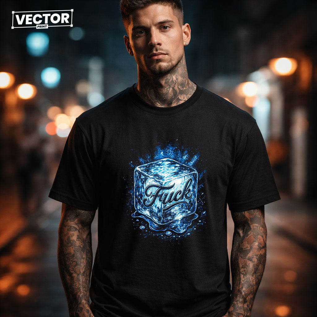Чоловіча чорна футболка з принтом VECTOR_UNDERGROUND_0155