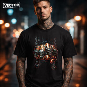 Чоловіча чорна футболка з принтом VECTOR_UNDERGROUND_0158
