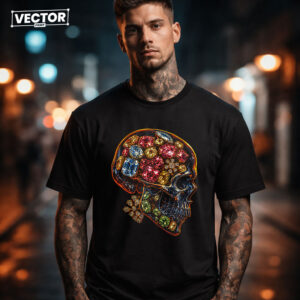 Чоловіча чорна футболка з принтом VECTOR_UNDERGROUND_0160