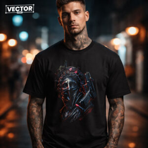 Чоловіча чорна футболка з принтом VECTOR_UNDERGROUND_0165