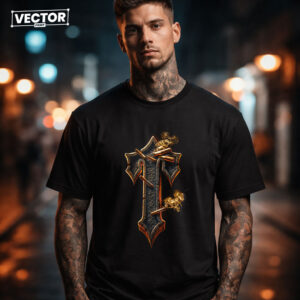 Чоловіча чорна футболка з принтом VECTOR_UNDERGROUND_0167
