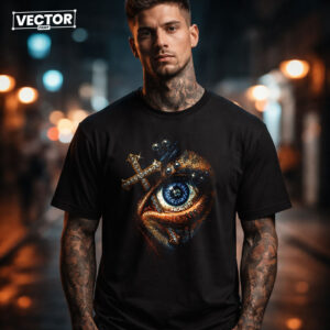Чоловіча чорна футболка з принтом VECTOR_UNDERGROUND_0168