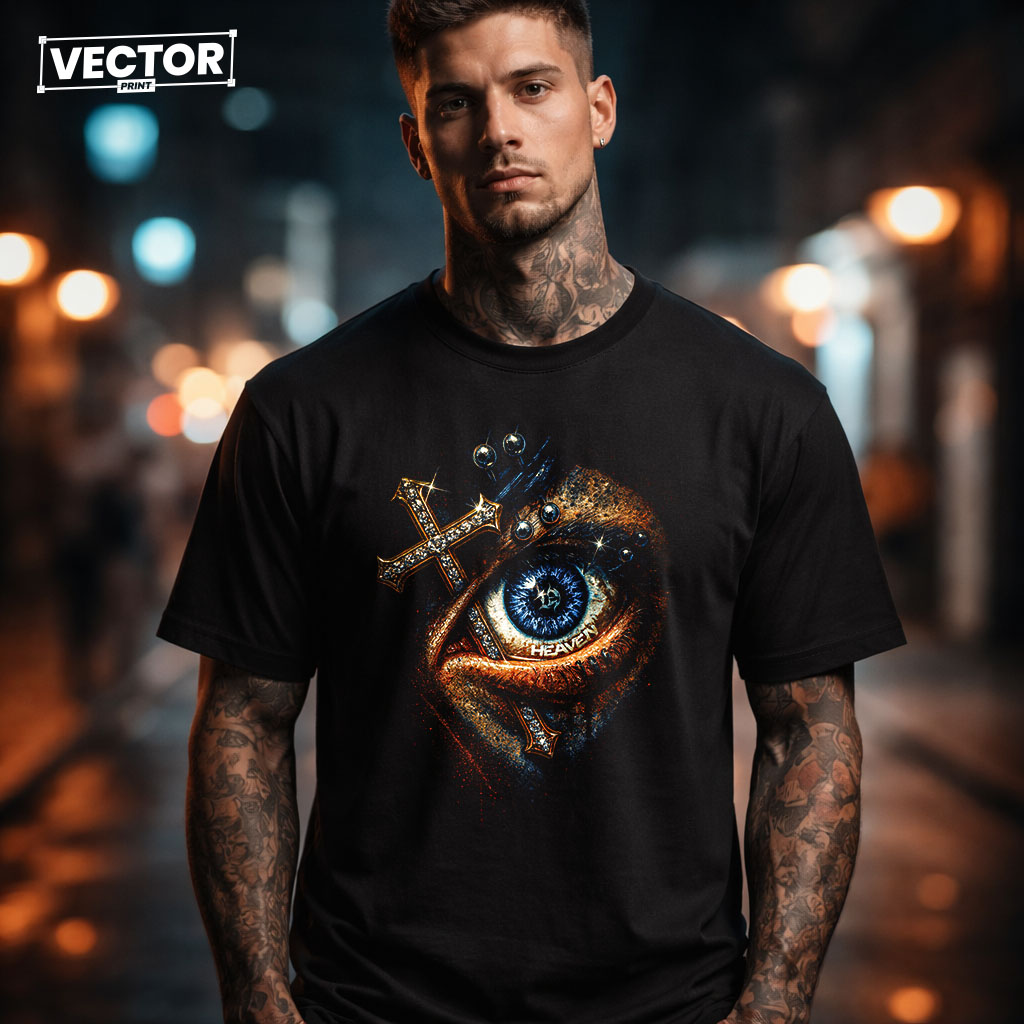 Чоловіча чорна футболка з принтом VECTOR_UNDERGROUND_0168