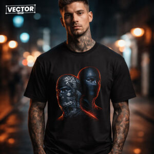 Чоловіча чорна футболка з принтом VECTOR_UNDERGROUND_0170