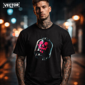 Чоловіча чорна футболка з принтом VECTOR_UNDERGROUND_0173