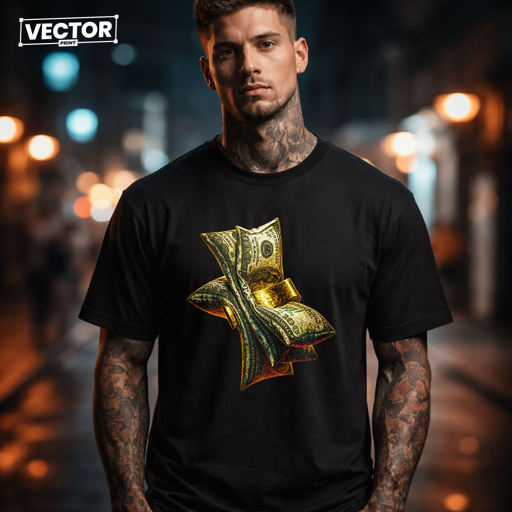 Чоловіча чорна футболка з принтом VECTOR_UNDERGROUND_0179