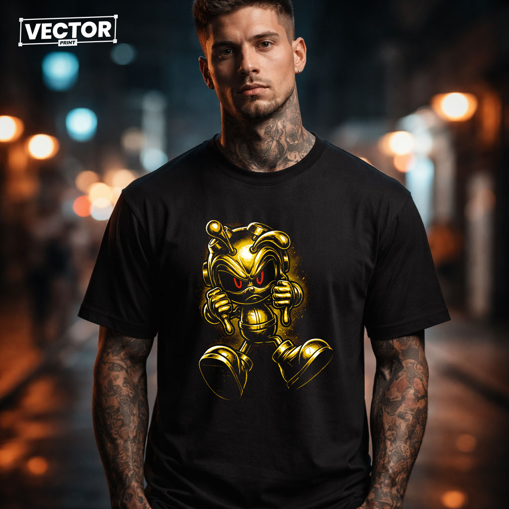 Чоловіча чорна футболка з принтом VECTOR_UNDERGROUND_0184
