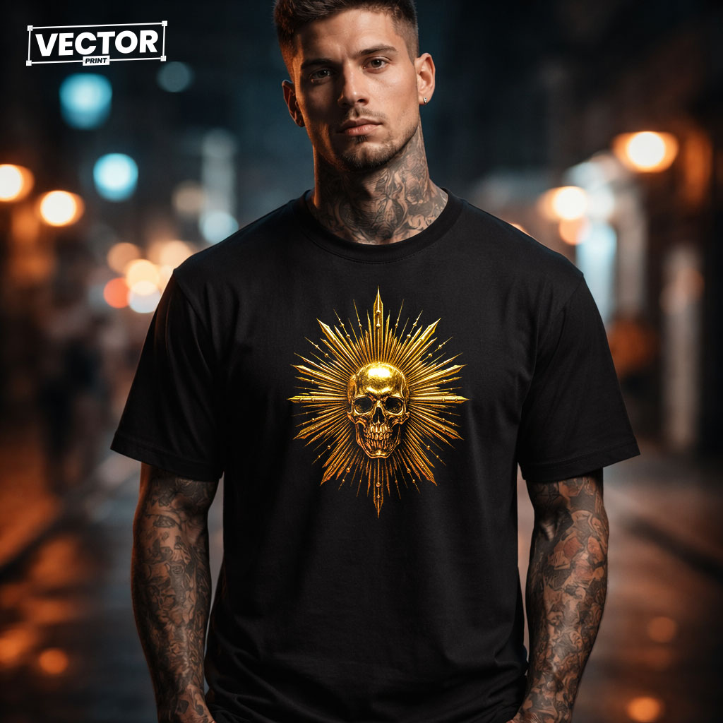 Чоловіча чорна футболка з принтом VECTOR_UNDERGROUND_0185