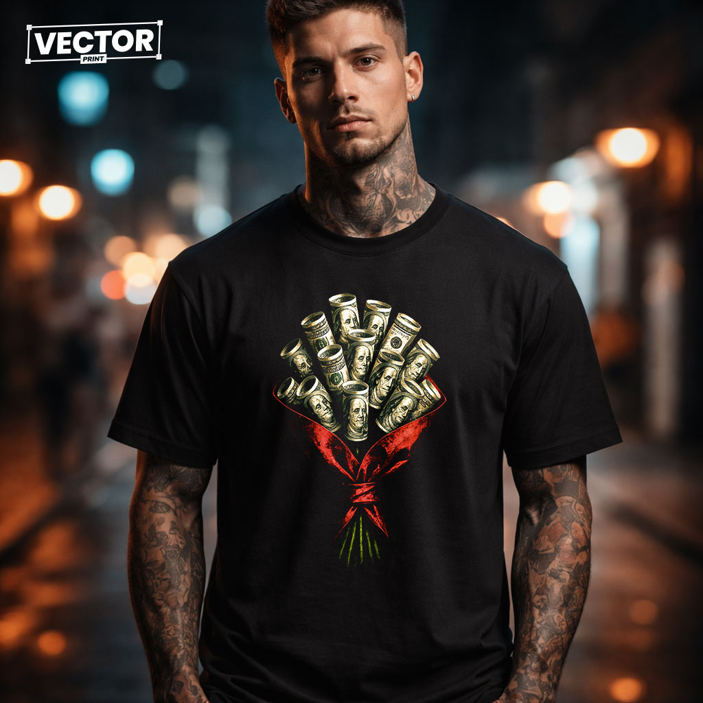 Чоловіча чорна футболка з принтом VECTOR_UNDERGROUND_0190
