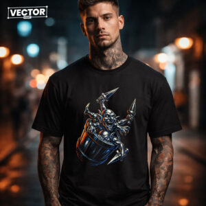 Чоловіча чорна футболка з принтом VECTOR_UNDERGROUND_0195