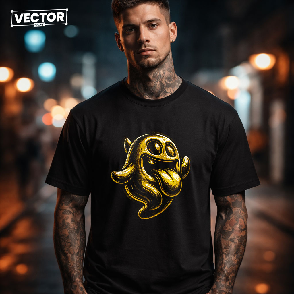 Чоловіча чорна футболка з принтом VECTOR_UNDERGROUND_0197